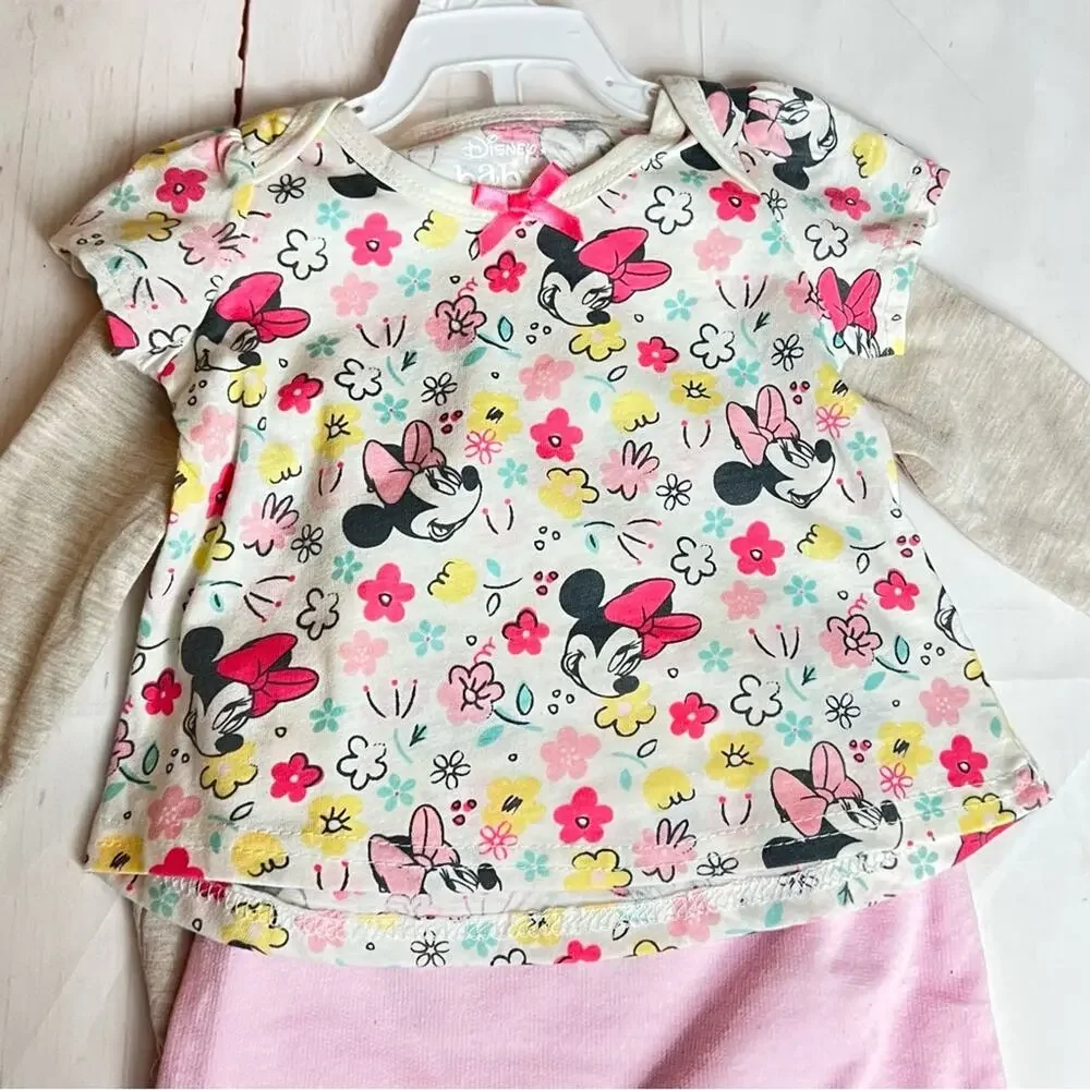 Disney Baby Three Piece Matching Floral Set Sz 12 M
